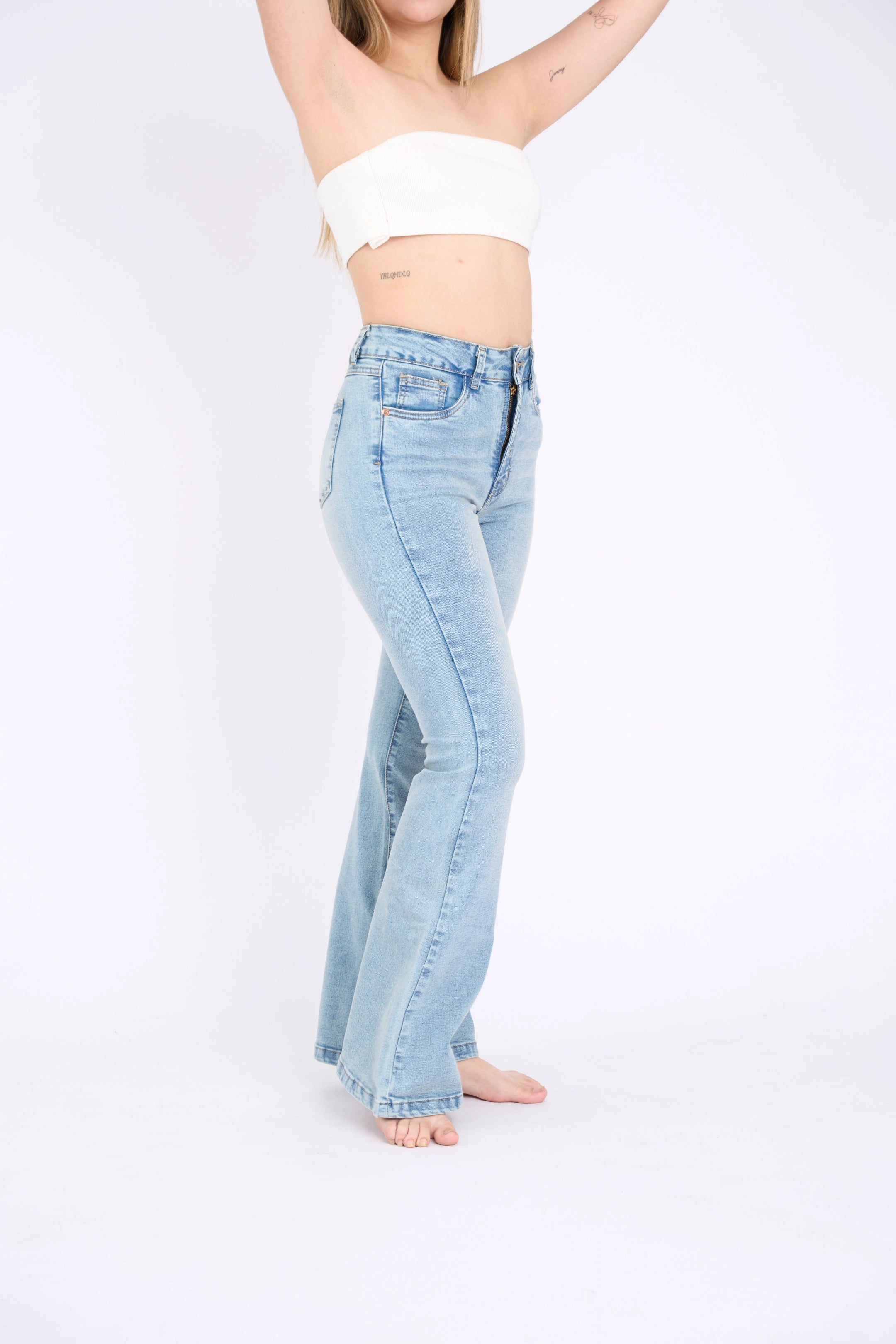 FLARE JEAN TIRO ALTO - MAIZ