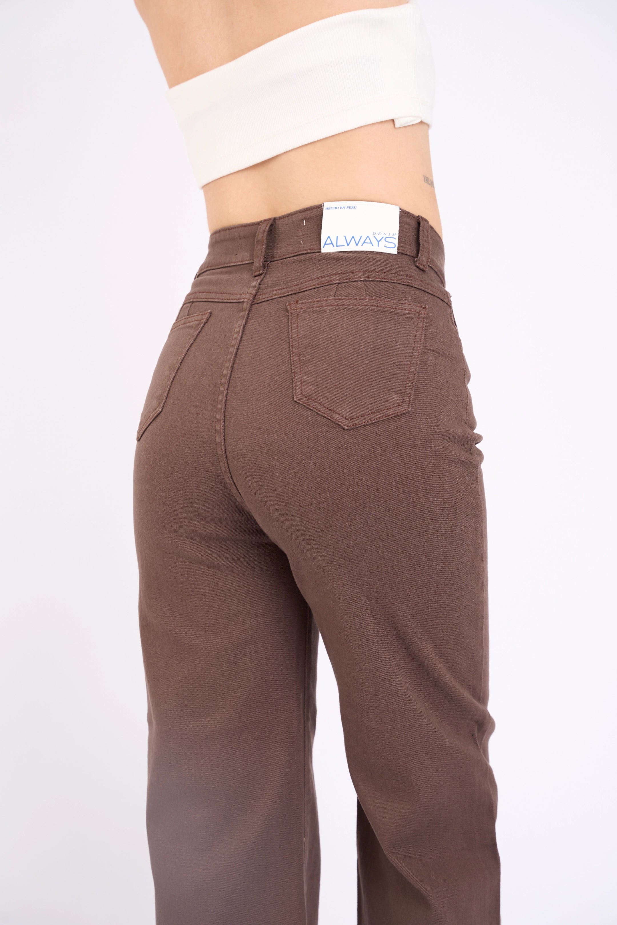 WIDE LEG COLOR COMFY - MARRON