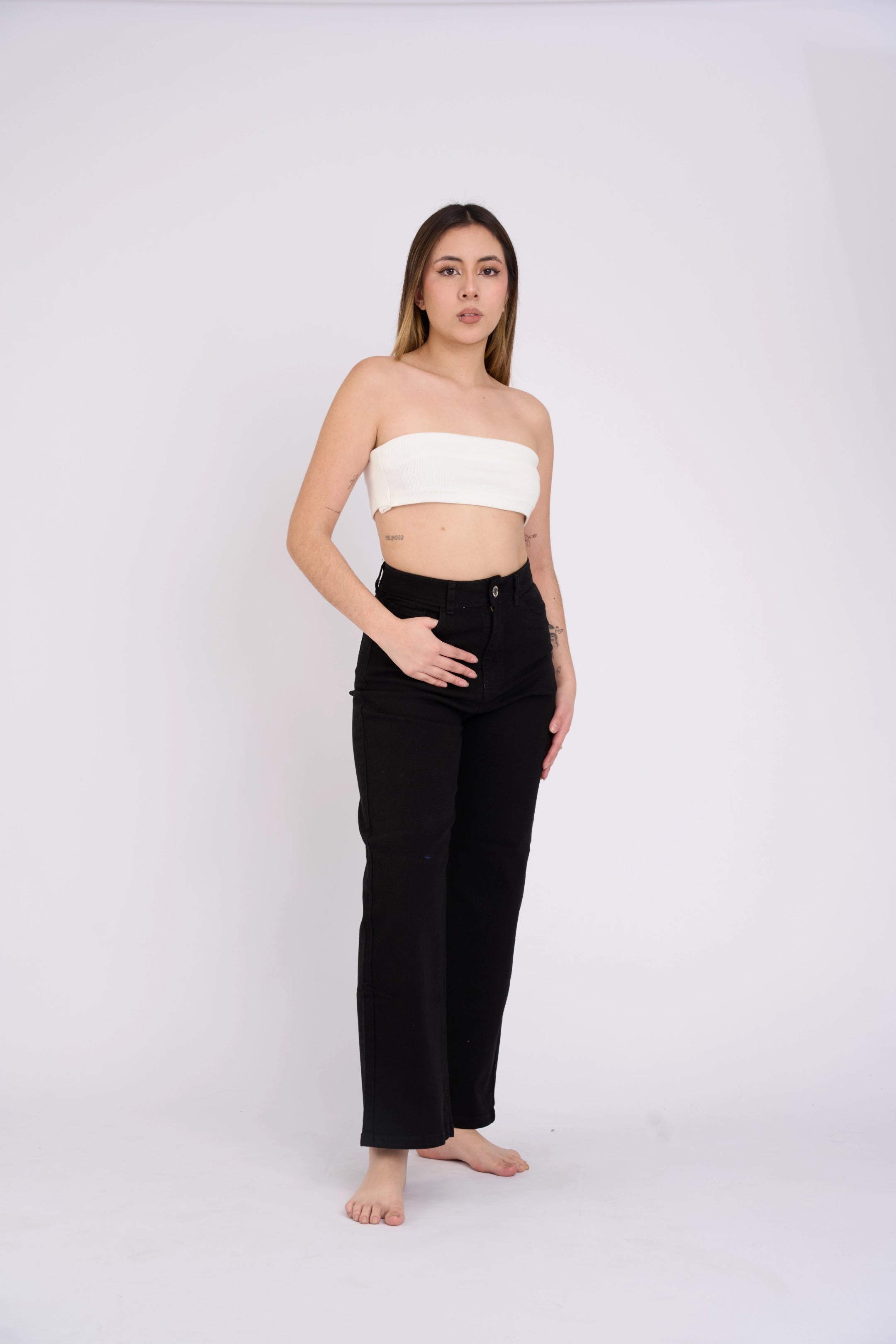 WIDE LEG COLOR COMFY - NEGRO