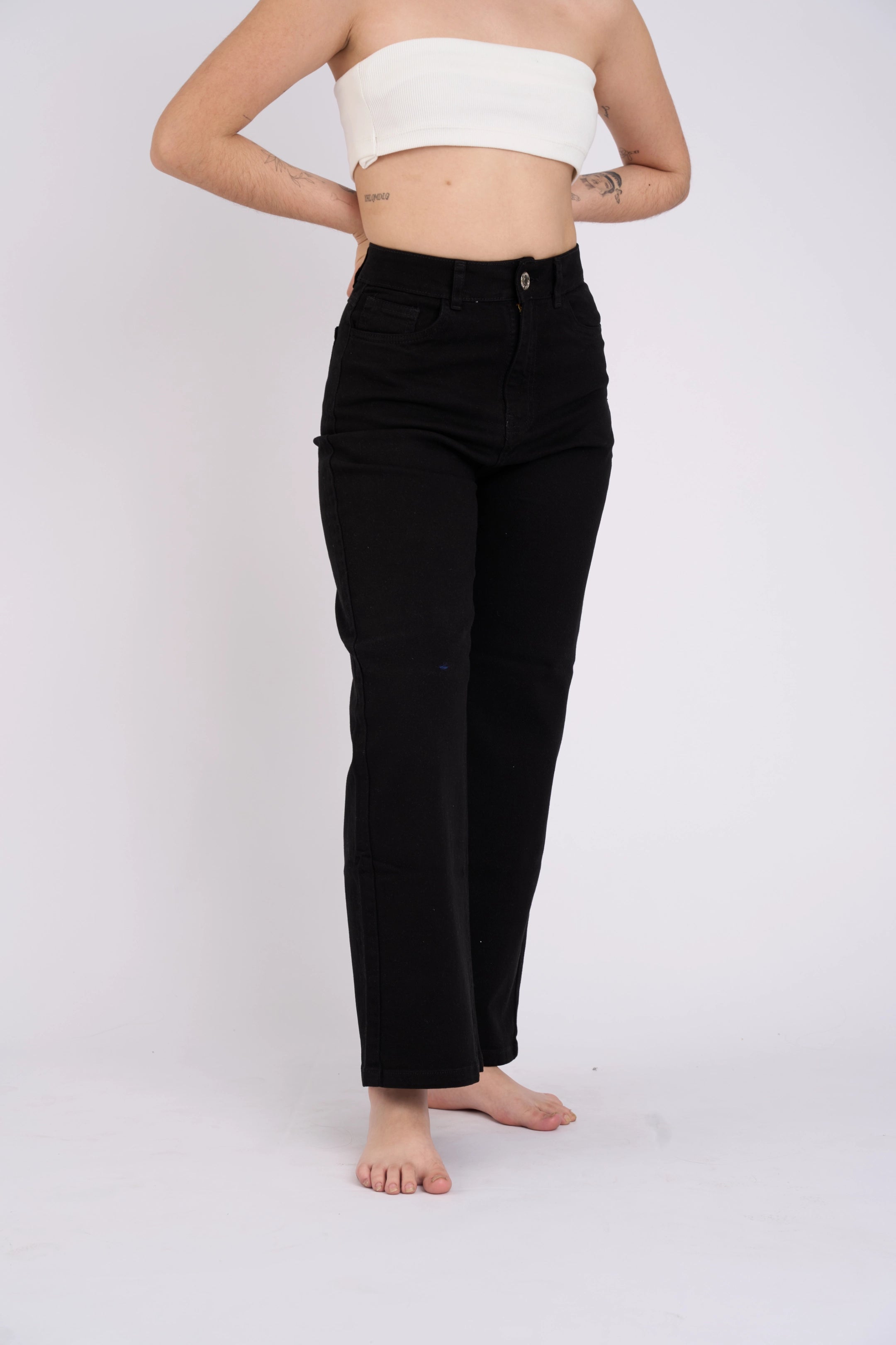WIDE LEG COLOR COMFY - NEGRO