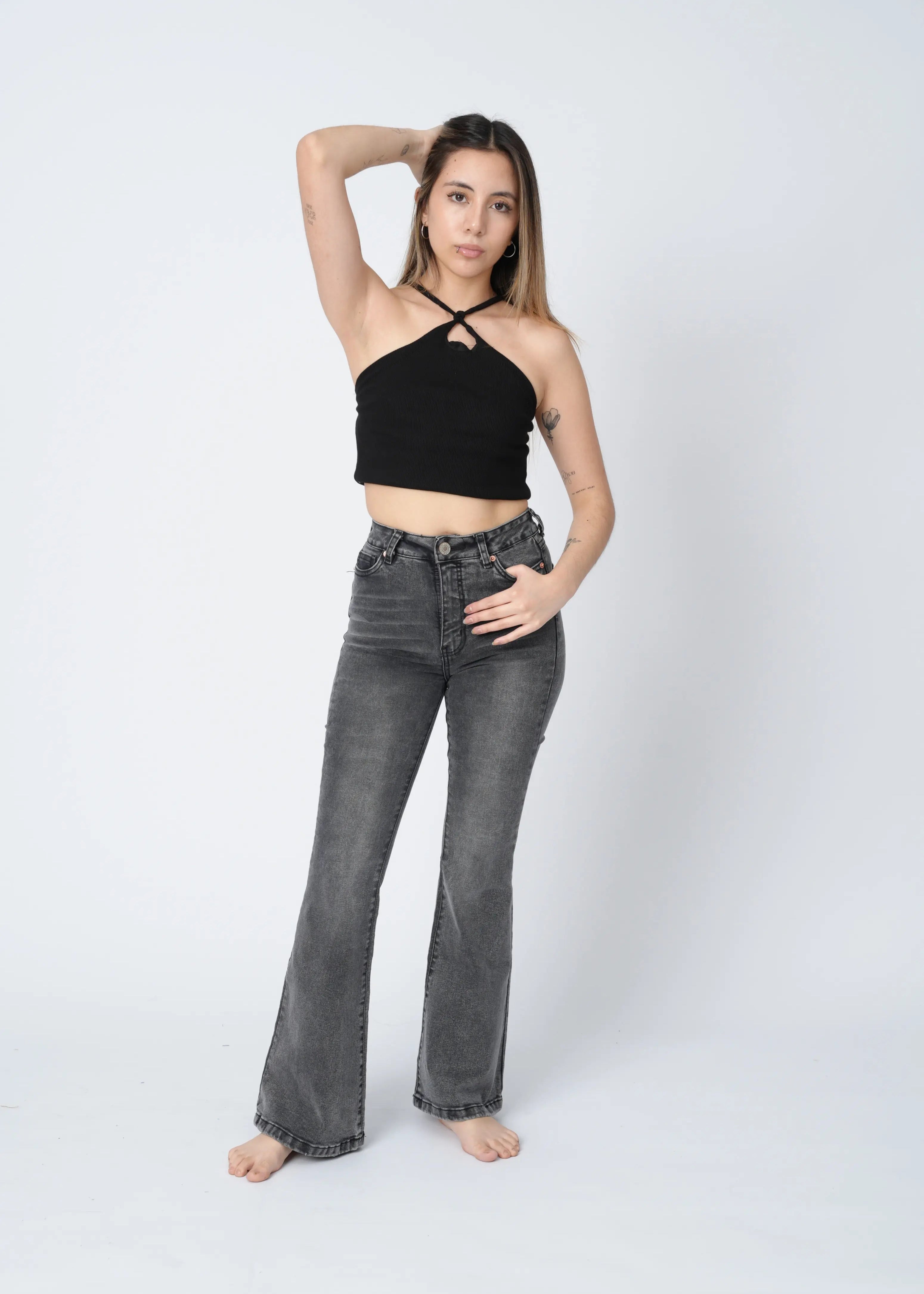 FLARE JEAN - PLOMO CLARO