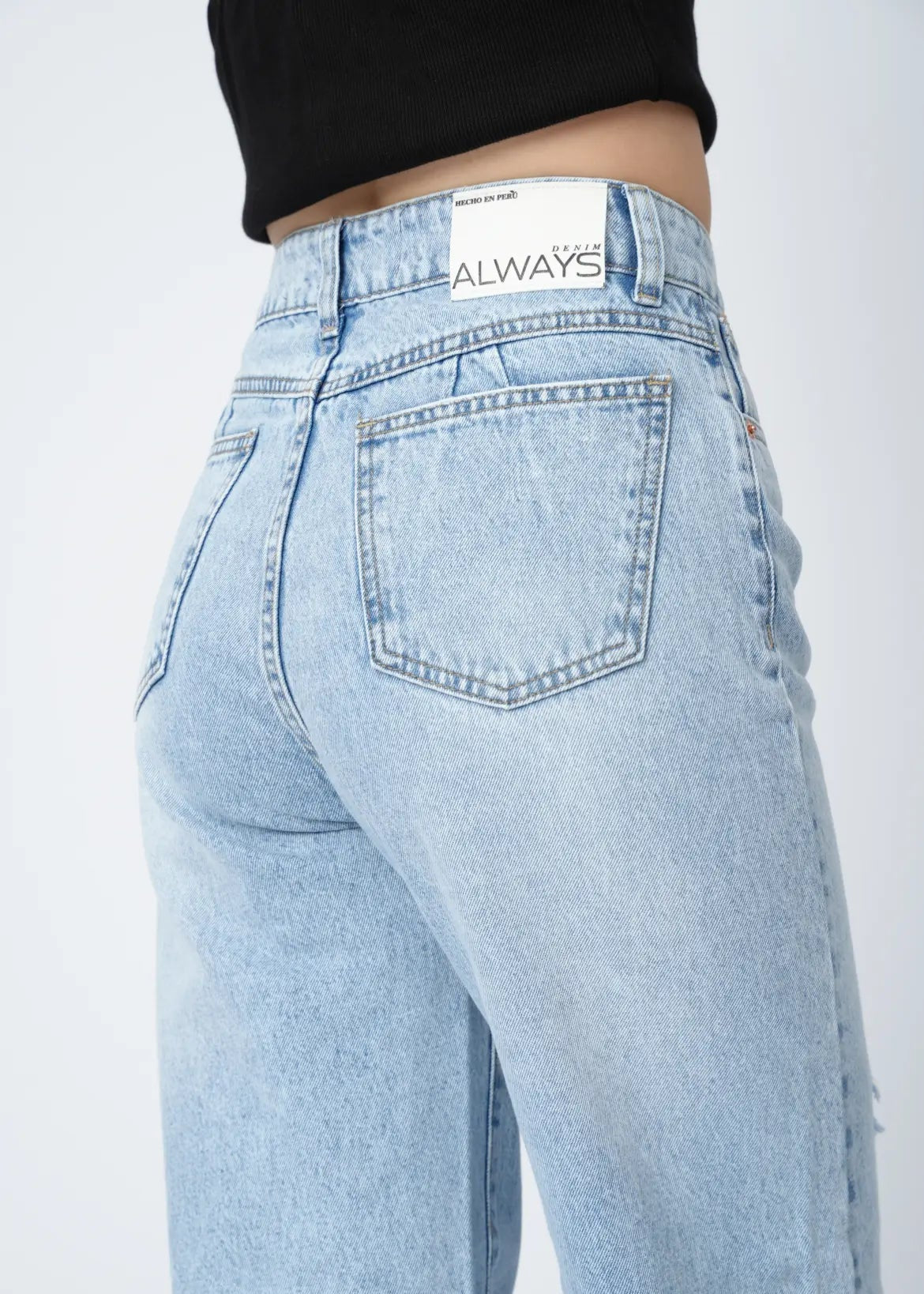 WIDE LEG RASGADO - HIELO