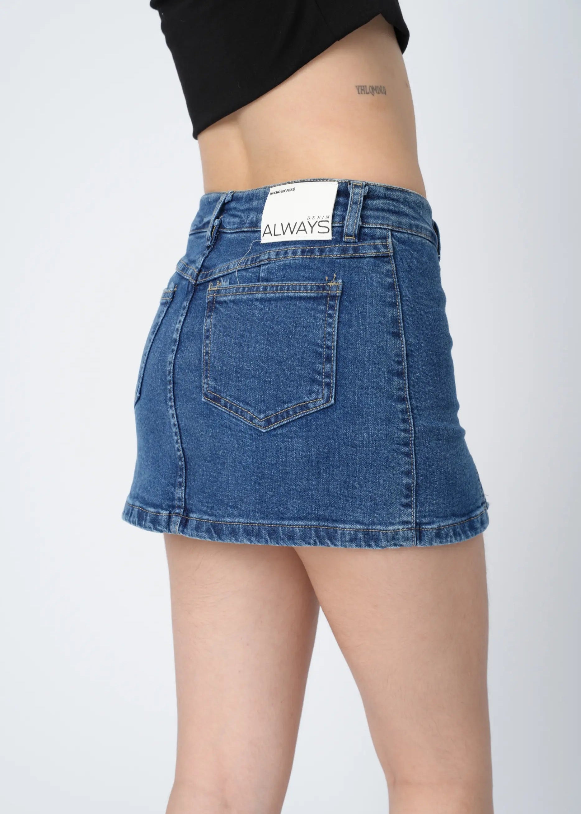 MINI FALDA SEMI STRETCH - AZUL