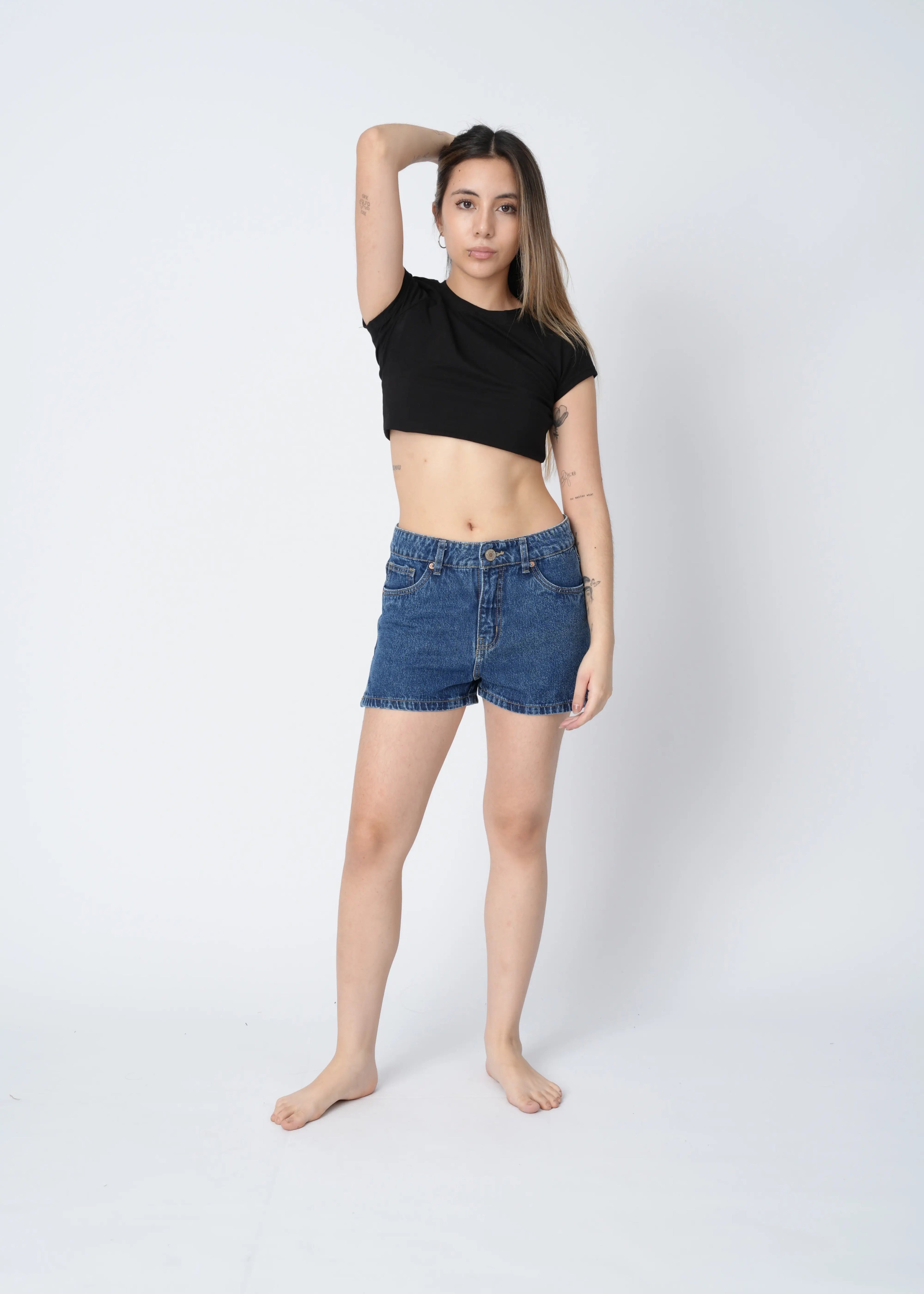 MINI SHORT RIGIDO - AZUL